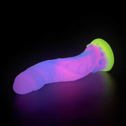 DOG DILDO KNOTTED SILICONE 6 INCH GLOW IN THE DARK