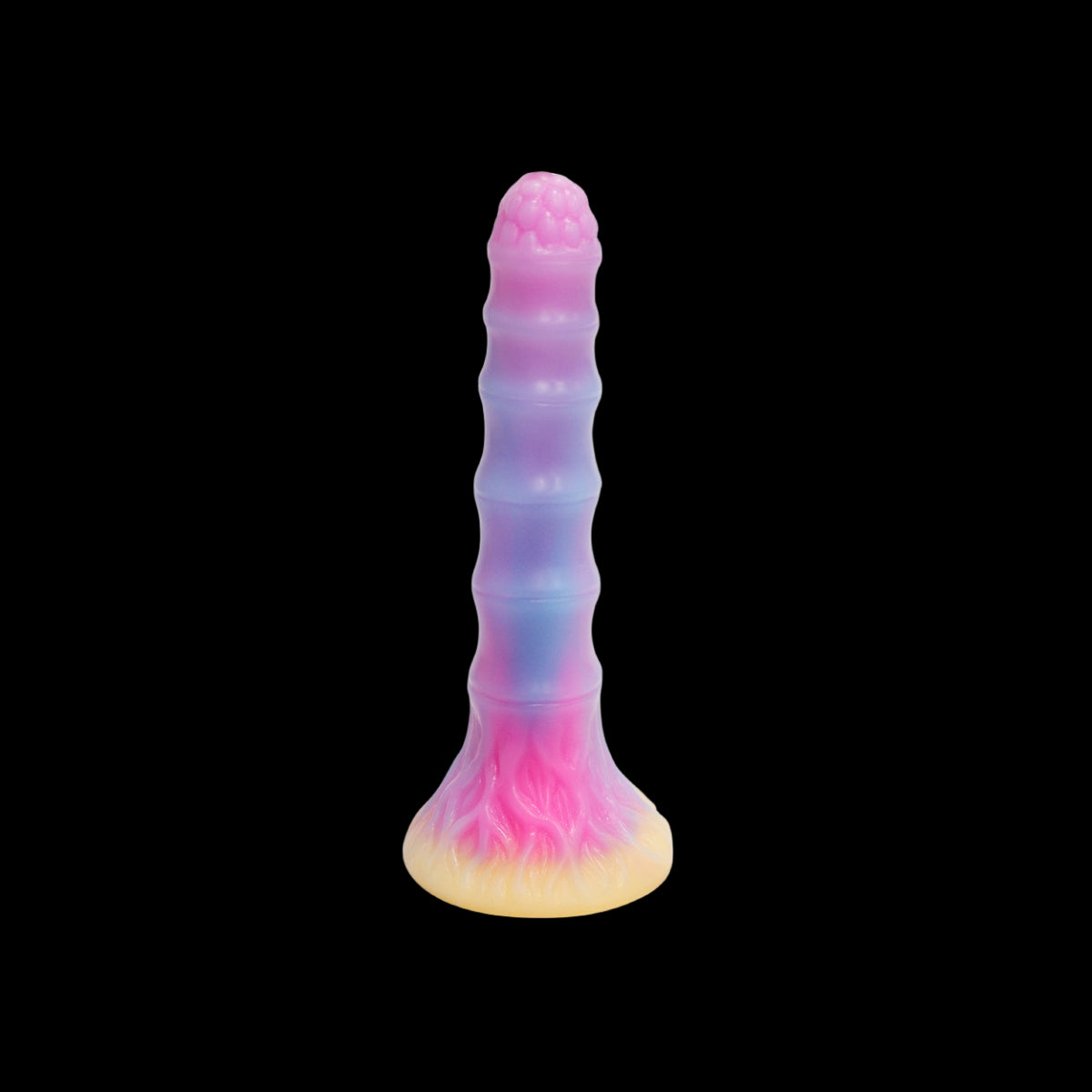 KNOTTED DILDO FANTASY SILICONE 7 INCH GLOW IN THE DARK