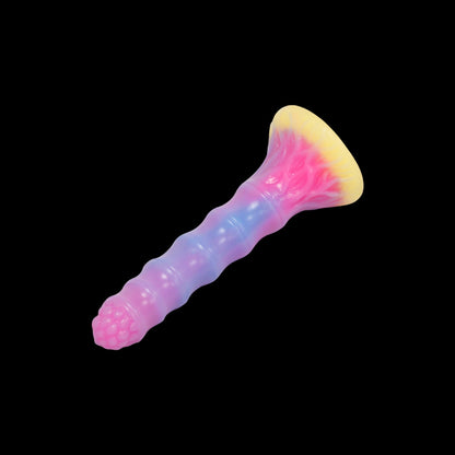 KNOTTED DILDO FANTASY SILICONE 7 INCH GLOW IN THE DARK