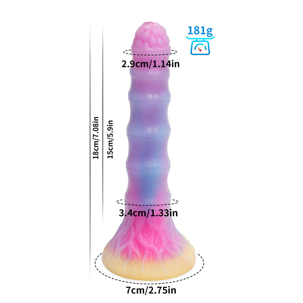 KNOTTED DILDO FANTASY SILICONE 7 INCH GLOW IN THE DARK