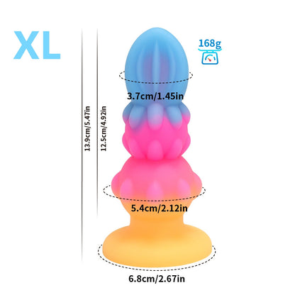 KNOTTED DILDO FANTASY GLOW IN THE DARK SILICONE 7