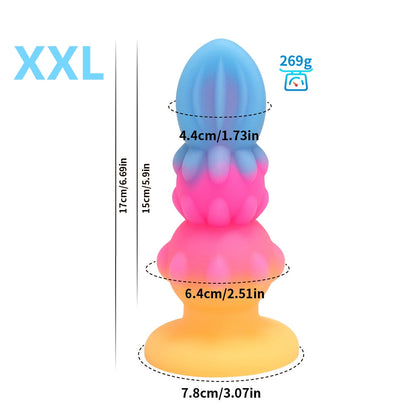 KNOTTED DILDO FANTASY GLOW IN THE DARK SILICONE 7