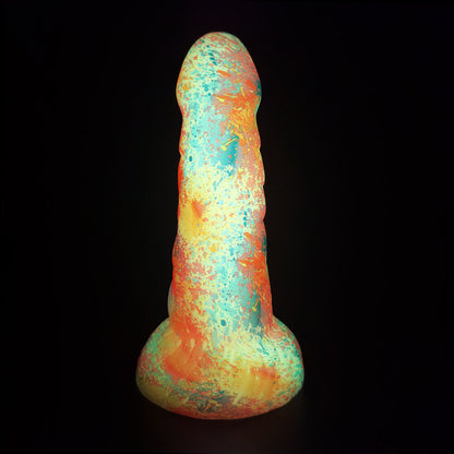 MONSTER DILDO KNOTTED SILICONE 7 INCH GLOW IN THE DARK