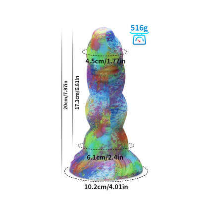 KNOTTED DILDO MONSTER SILICONE 7 INCH GLOW IN THE DARK