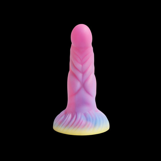 MONSTER DILDO KNOTTED SILICONE 7 INCH GLOW IN THE DARK