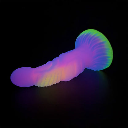 MONSTER DILDO KNOTTED SILICONE 7 INCH GLOW IN THE DARK