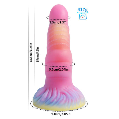 MONSTER DILDO KNOTTED SILICONE 7 INCH GLOW IN THE DARK