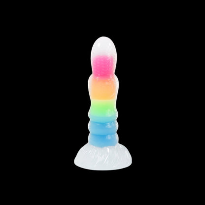 FANTASY DILDO KNOTTED SILICONE 7 INCH GLOW IN THE DARK