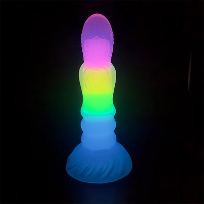 FANTASY DILDO KNOTTED SILICONE 7 INCH GLOW IN THE DARK