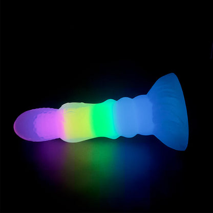 FANTASY DILDO KNOTTED SILICONE 7 INCH GLOW IN THE DARK