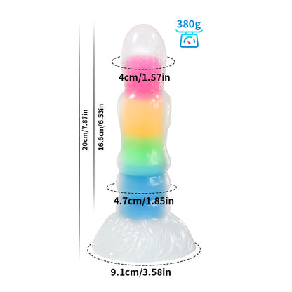 FANTASY DILDO KNOTTED SILICONE 7 INCH GLOW IN THE DARK