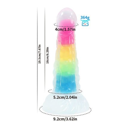 FANTASY DILDO KNOTTED GLOW IN THE DARK SILICONE 7 INCH