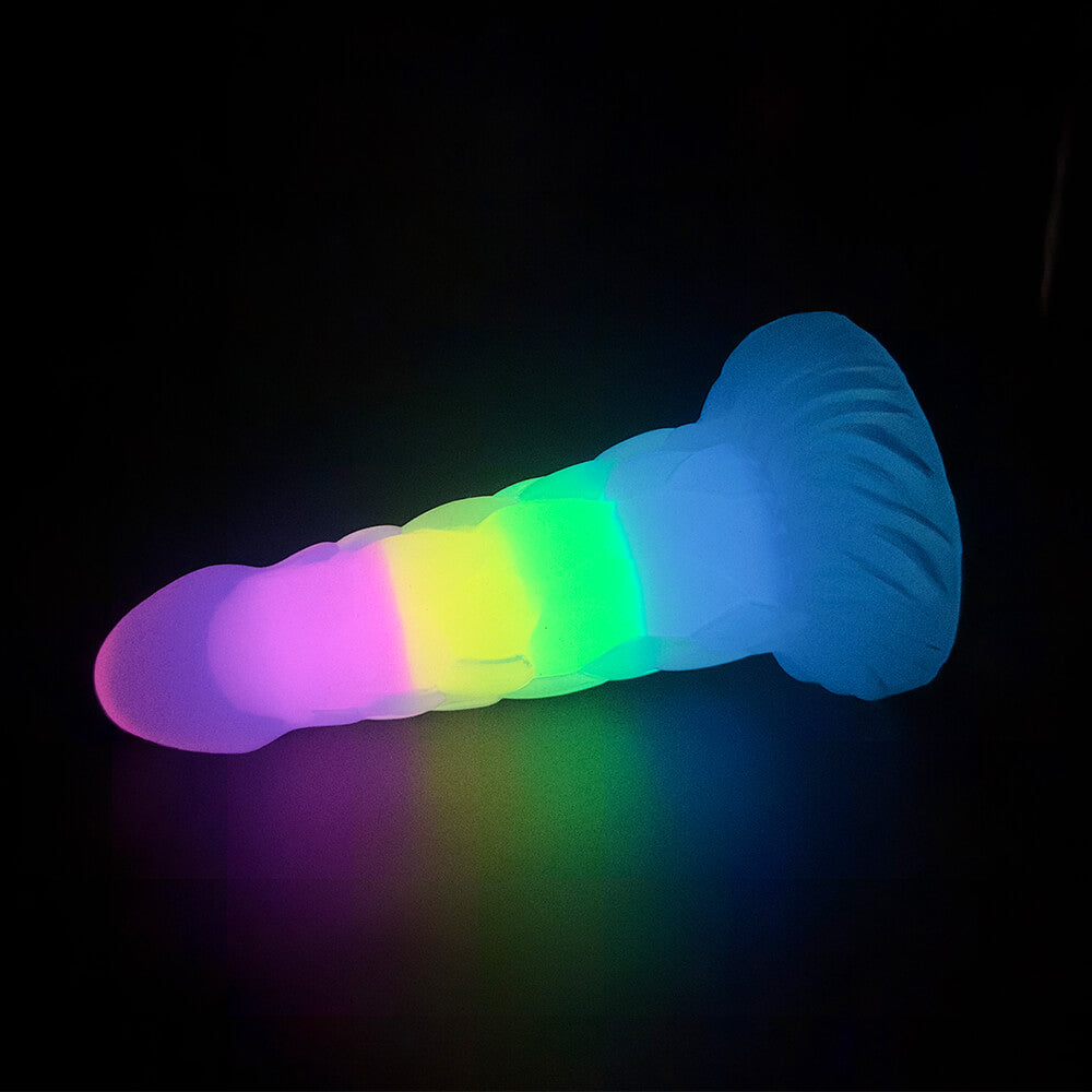 KNOTTED DILDO MONSTER SILICONE 7 INCH GLOW IN THE DARK