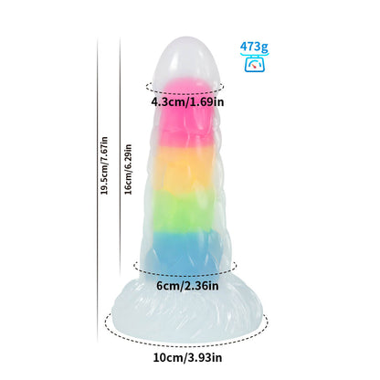 KNOTTED DILDO MONSTER SILICONE 7 INCH GLOW IN THE DARK