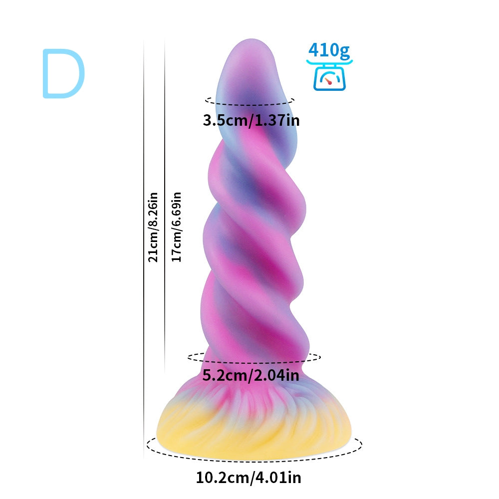 KNOTTED DILDO MONSTER SILICONE 8 INCH GLOW IN THE DARK