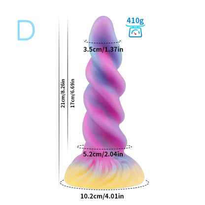 KNOTTED DILDO MONSTER SILICONE 8 INCH GLOW IN THE DARK