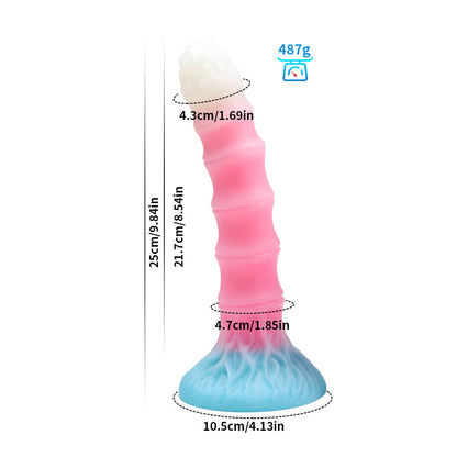 Gode ​​tentacule noué en silicone phosphorescent de 22,9 cm (9 po)