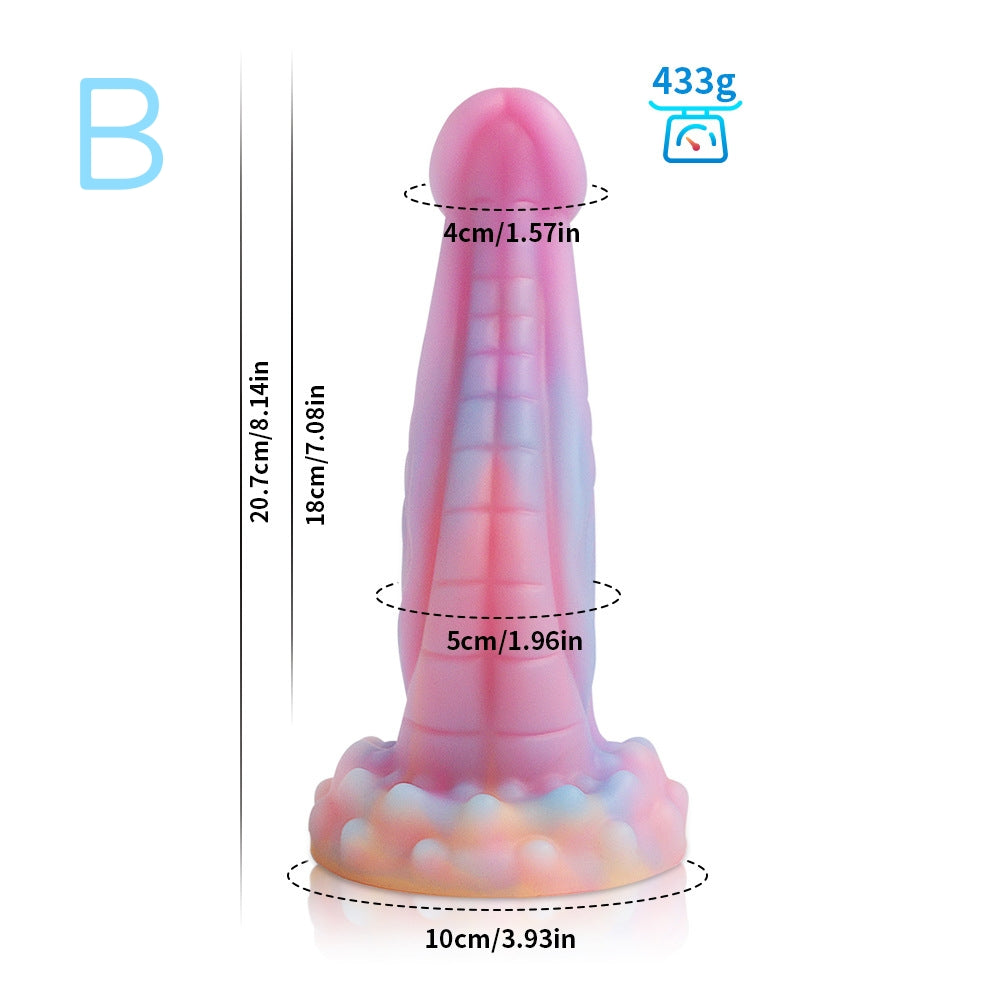 FANTASY DILDO KNOTTED SILICONE 9 INCH GLOW IN THE DARK