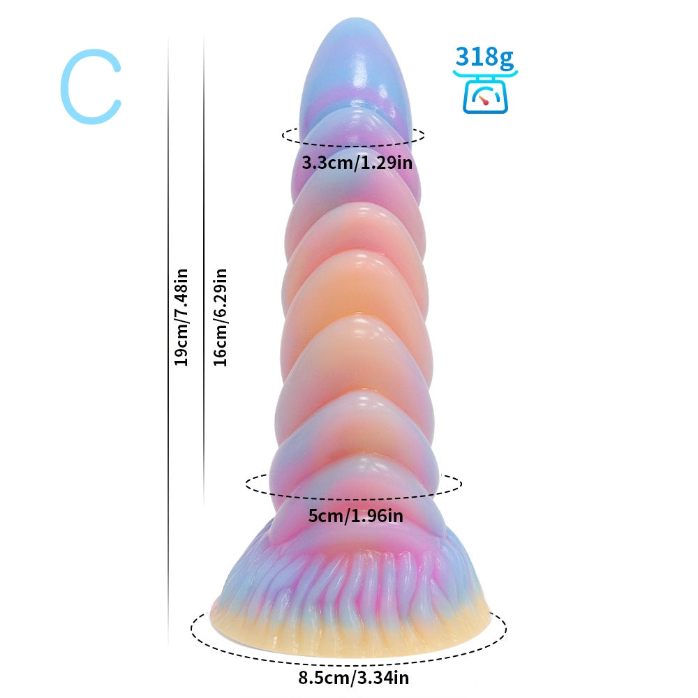 FANTASY DILDO KNOTTED SILICONE 9 INCH GLOW IN THE DARK