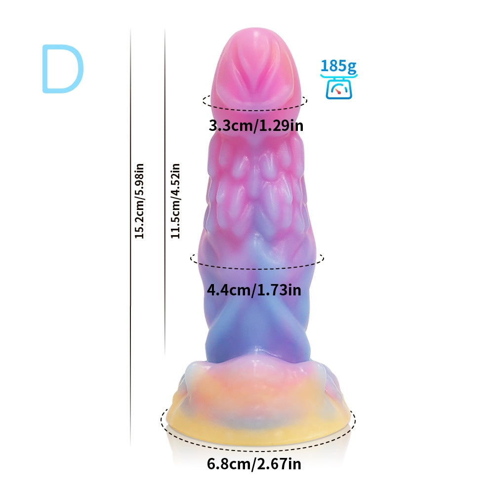 FANTASY DILDO KNOTTED SILICONE 9 INCH GLOW IN THE DARK