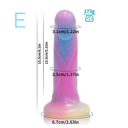 FANTASY DILDO KNOTTED SILICONE 9 INCH GLOW IN THE DARK