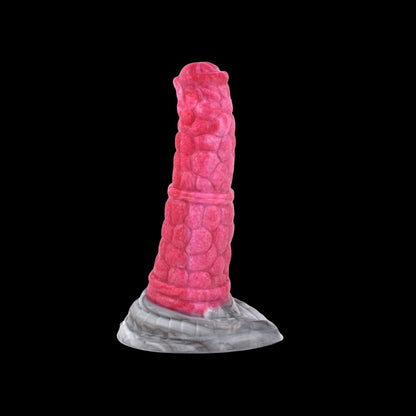 HORSE DILDO KNOTTED SILICONE 7 INCH RED