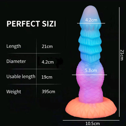 DOG DILDOS KNOTTED 8 INCH GLOW IN THE DARK