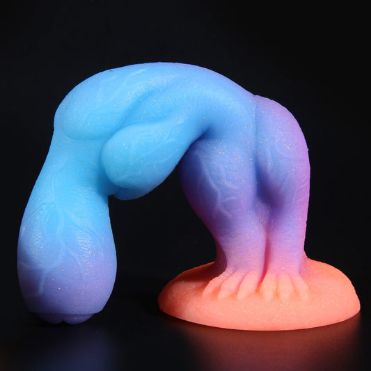 FANTSY DILDO SILICONE GLOW IN THE DARK 8 INCH KNOTTED