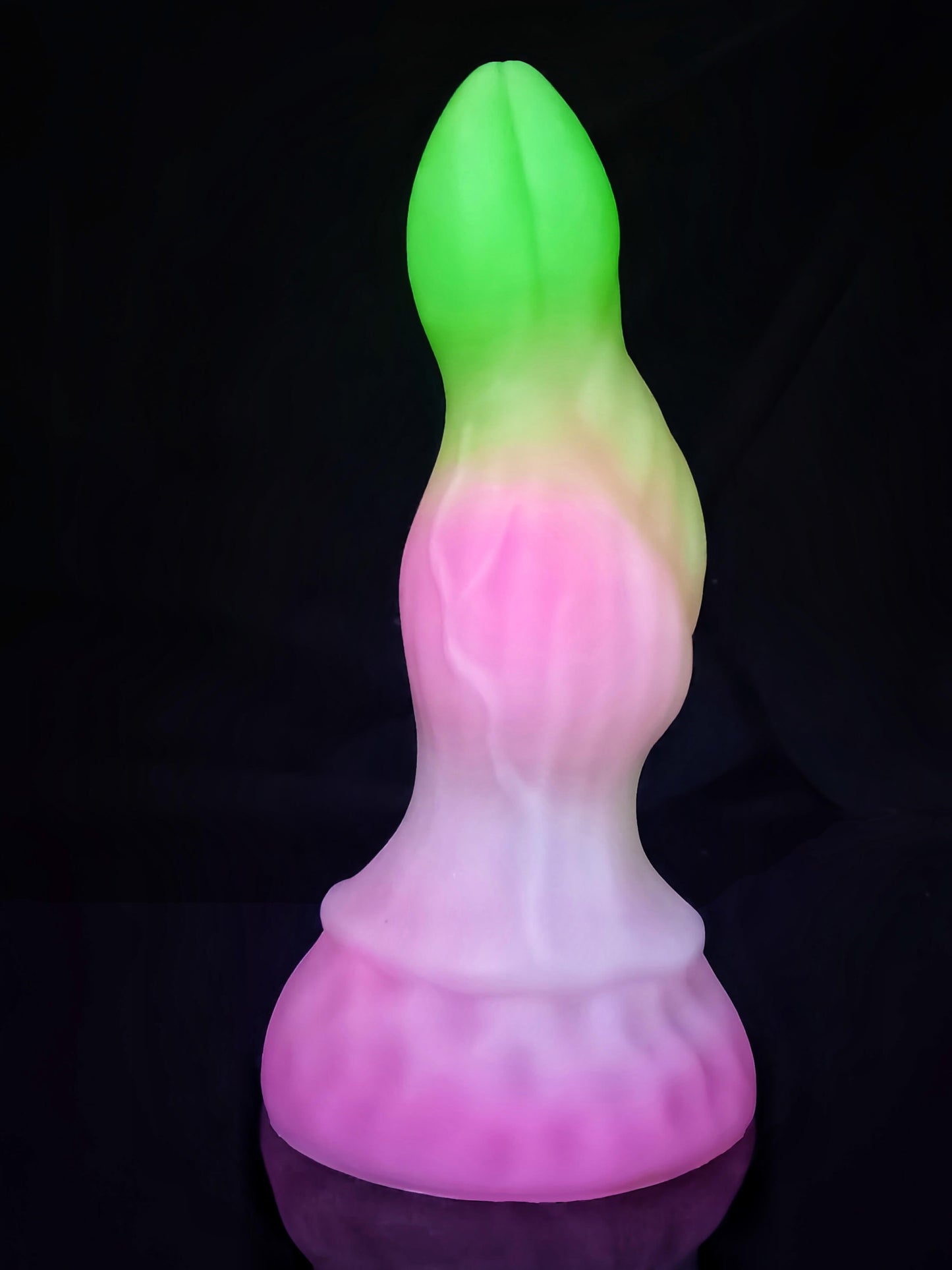 FANTASY DILDO KNOTTED SILICONE 8 INCH GLOW IN THE DARK