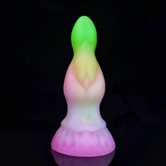 DILDO FANTASY NOUÉ EN SILICONE 8 POUCES BRILLE DANS LE NOIR