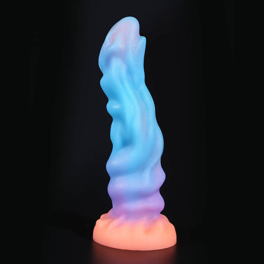 MONSTER DILDO KNOTTED GLOW IN THE DARK SILICONE 9 INCH