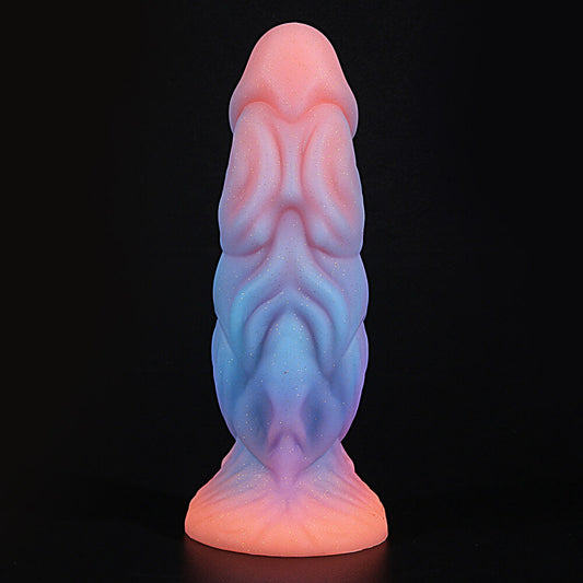 KNOTTED DILDO MONSTER SILICONE 9 INCH GLOW IN THE DARK