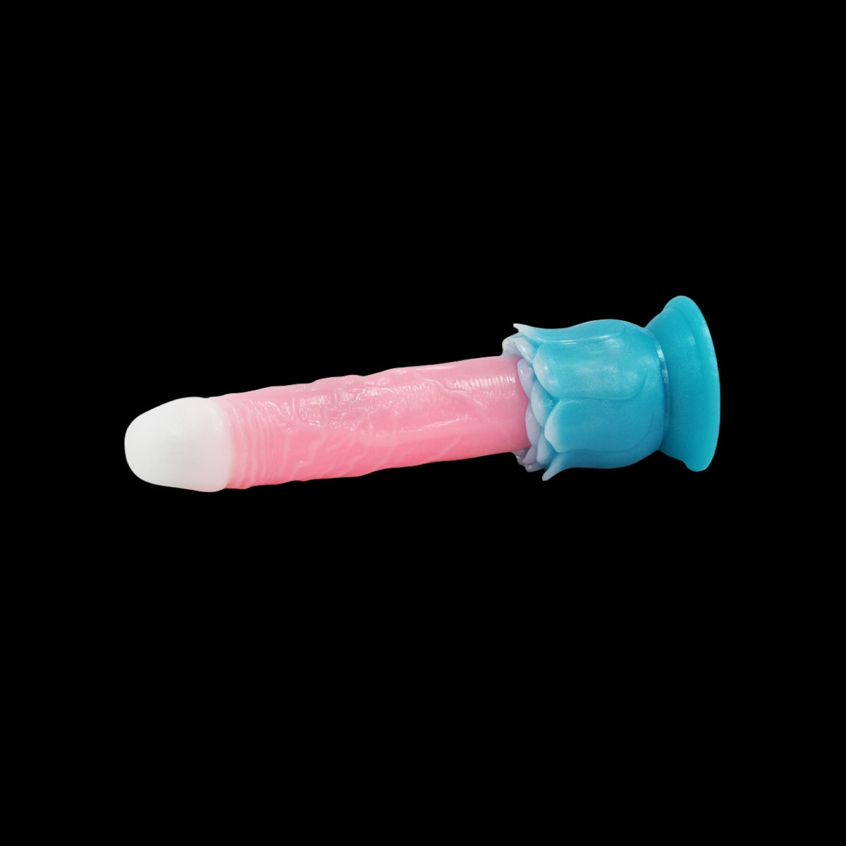 DILDO FANTASY NOUÉ BRILLE DANS LE NOIR EN SILICONE 9 POUCES