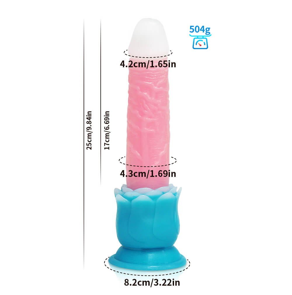 DILDO FANTASY NOUÉ BRILLE DANS LE NOIR EN SILICONE 9 POUCES