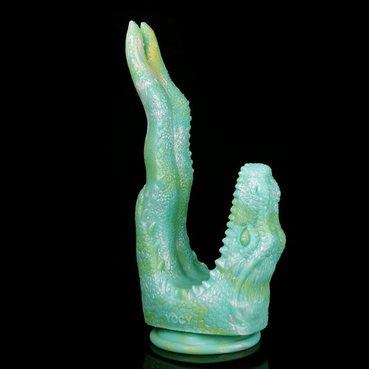 DOUBLE ENDED DILDO MONSTER SILICONE 9 INCH GREEN