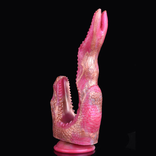 DOUBLE ENDED DILDOS MONSTER SILICONE 9 INCH PINK