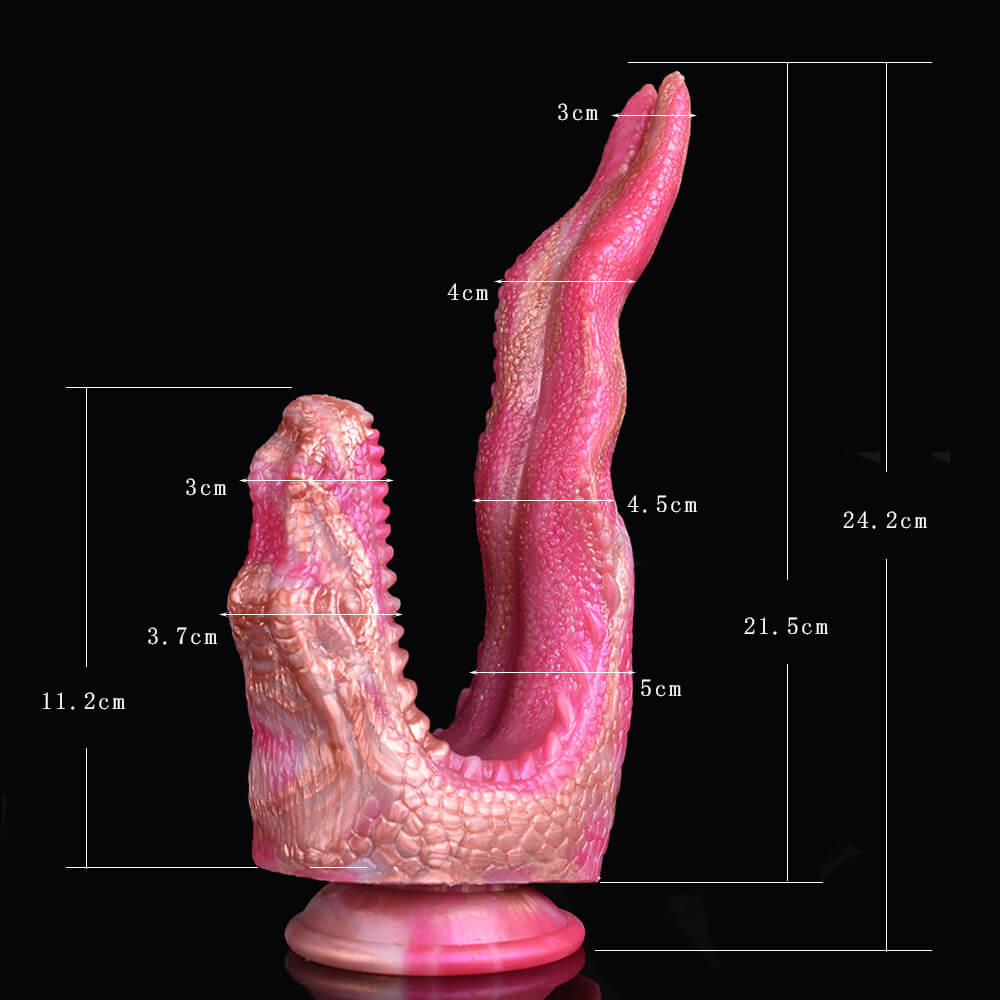 Godemichet double extrémité Monster en silicone 9 pouces rose