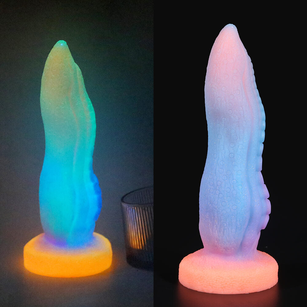 Gode ​​tentacule phosphorescent en silicone de 23 cm de long et octope