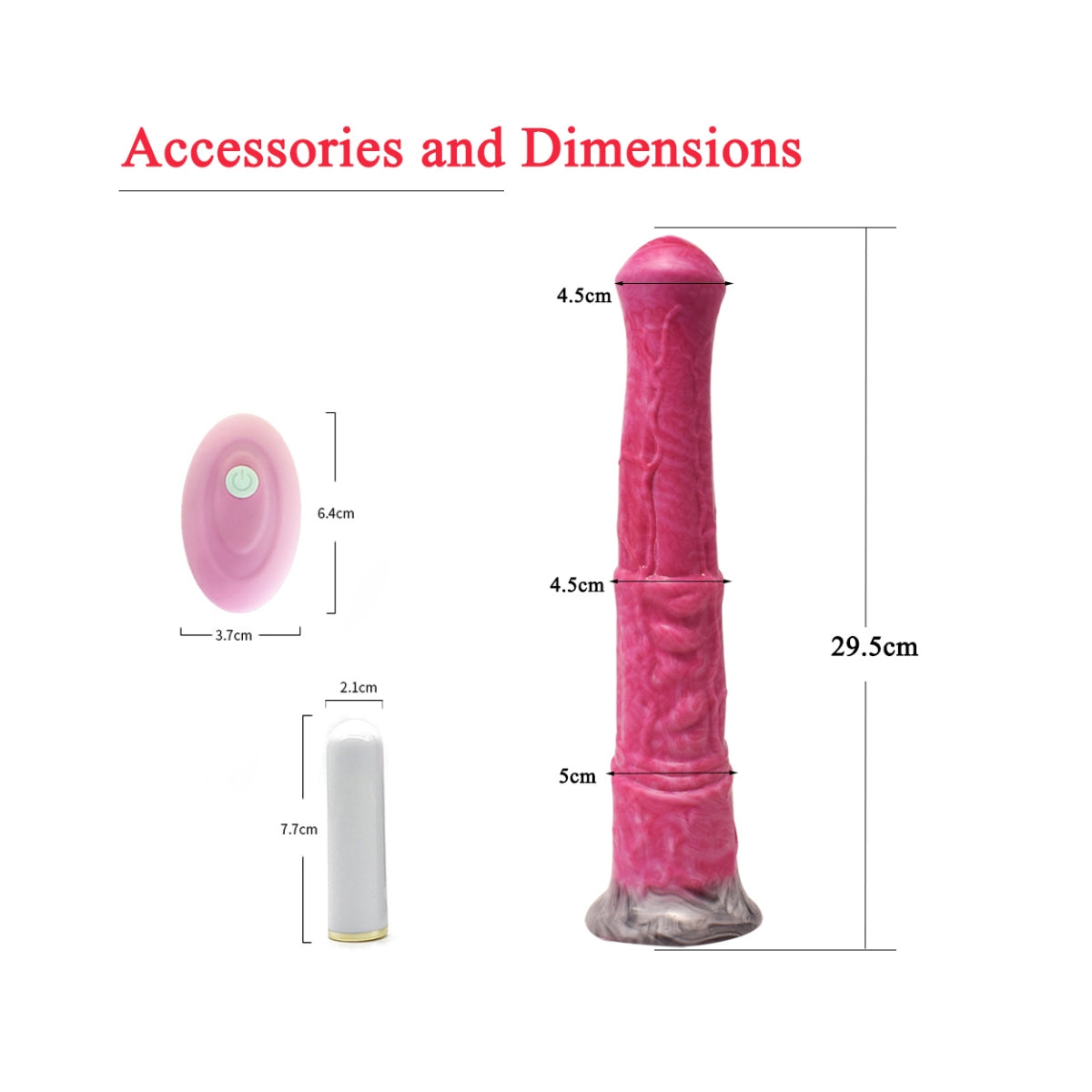 Gode ​​géant en silicone pour cheval de 11 pouces, rose