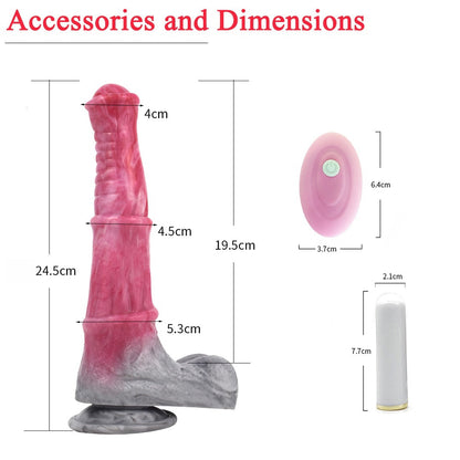 DILDO VIBRANT CHEVAL FANTASY SILICONE 9 POUCES ROSE