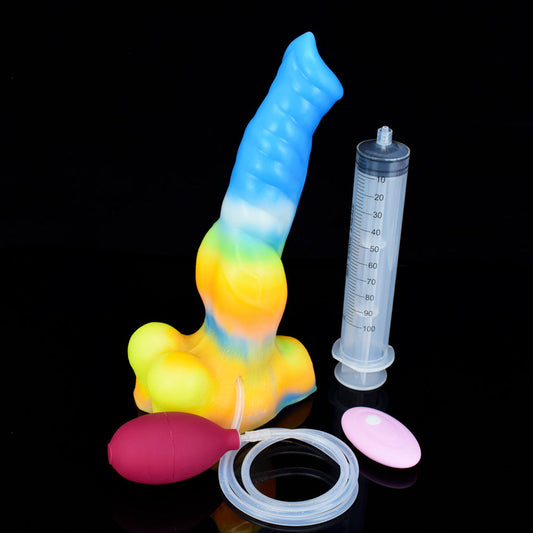 SQUIRTING DILDO 10 INCH GLOW IN THE DARK