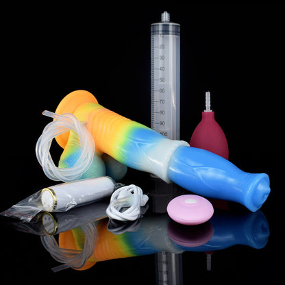 DILDO SQUIRTING HORSE SILICONE 9 POUCES BLEU VIBRANT