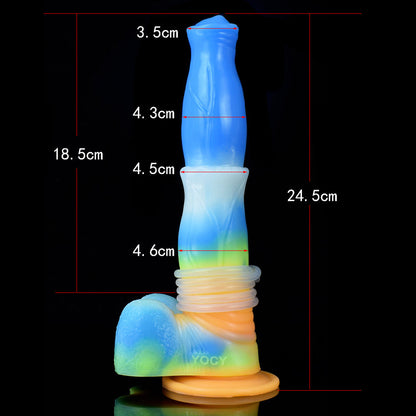 DILDO SQUIRTING HORSE SILICONE 9 POUCES BLEU VIBRANT